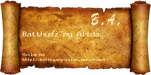 Batthyány Alida névjegykártya